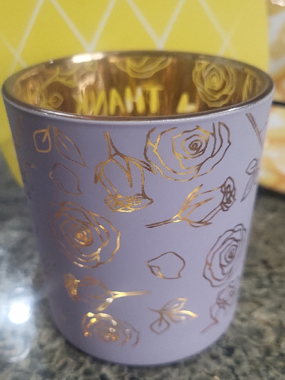 "Thank You Mom" Metallic Lavender Candle Holder - Picture 2 of 4